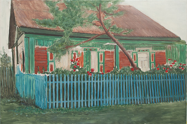 A House in Schurawka, 2019, 50 x 70cm, Öl/Leinwand